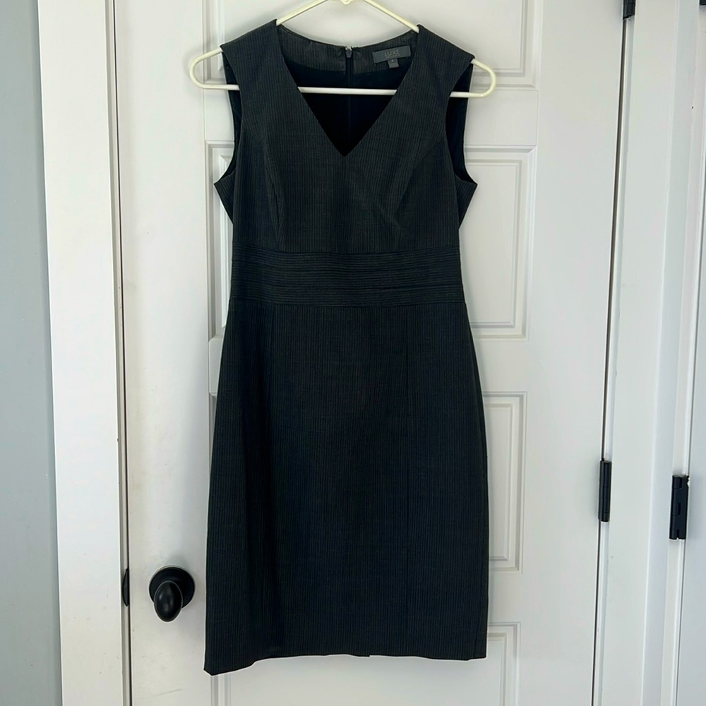 Dark grey pin stripped suit dress